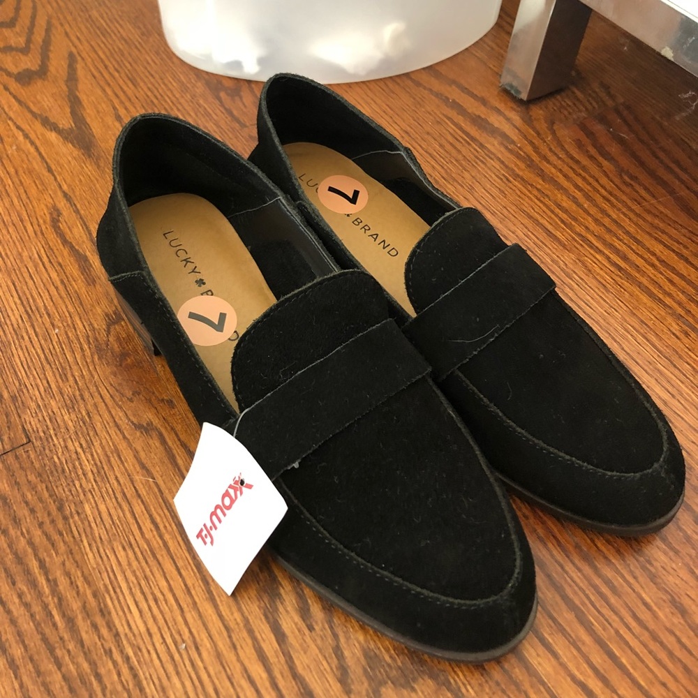 Lucky Brand black suede loafers